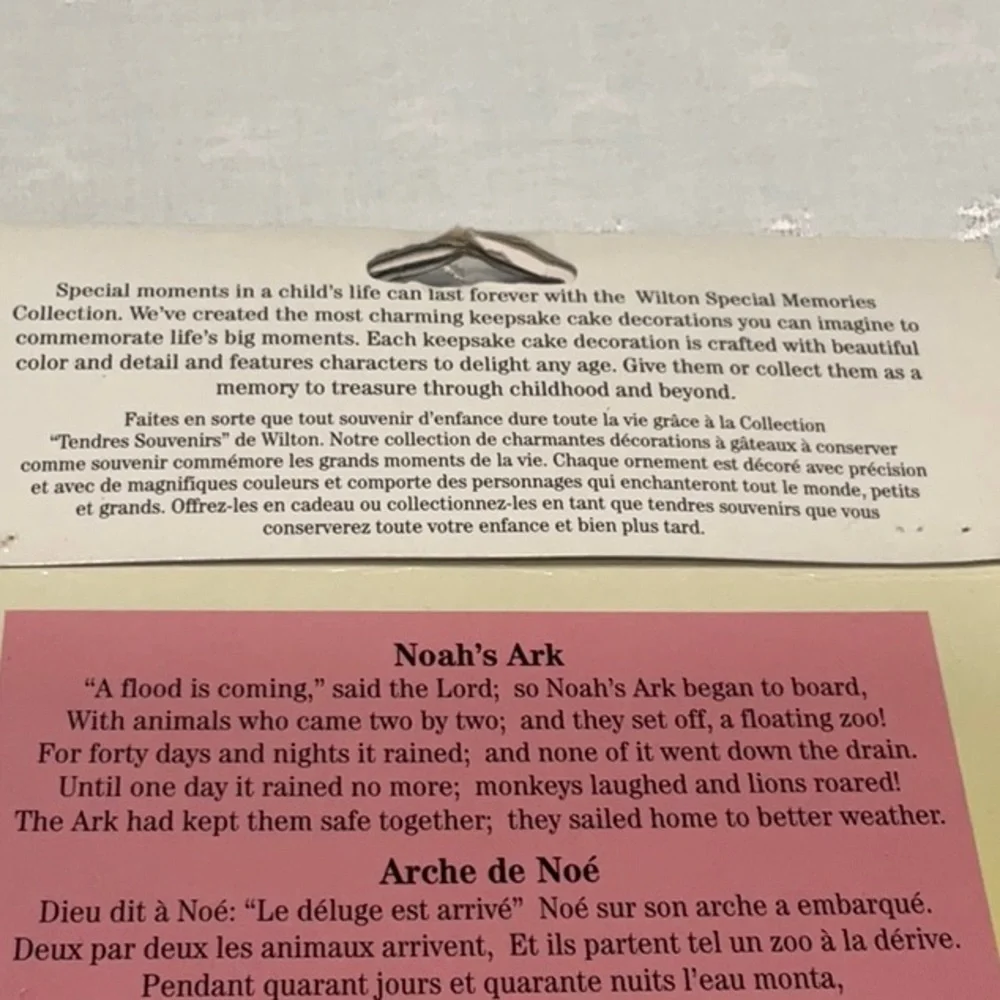 Wilton Noah’s Ark Special Memories Collection Keepsake Cake Decoration